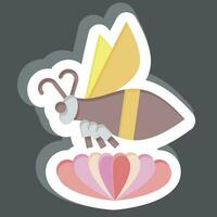 Sticker Bee. related to Apiary symbol. simple design editable. simple illustration vector