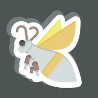 Sticker Mountain Bee. related to Apiary symbol. simple design editable. simple illustration vector