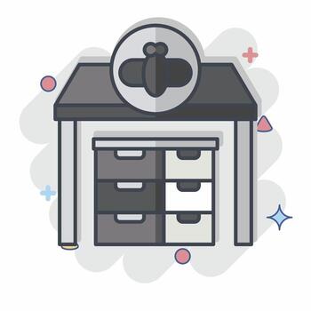 Icon Apiary. related to Apiary symbol. comic style. simple design editable. simple illustration vector