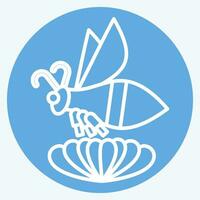 Icon Bee. related to Apiary symbol. blue eyes style. simple design editable. simple illustration vector