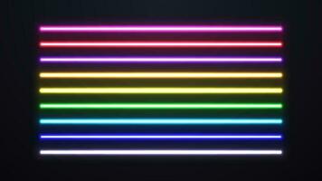 A set of neon square in different colors. vector