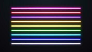 A set of neon square in different colors. vector