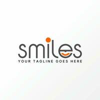 Logo design graphic concept creative abstract premium vector stock letter E font or word SMILES with smiling mouth. Related to typography happy mood