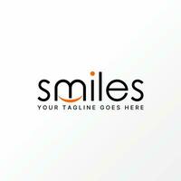 Logo design graphic concept creative abstract premium vector stock letter M font or word SMILES with smiling mouth. Related to typography mood happy