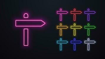 A set of bright neon multicolored pointers. vector