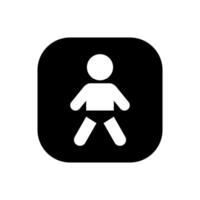 Baby boy icon vector. Kid, child symbol in square background vector