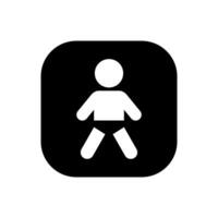 Baby boy icon vector. Kid, child symbol in square background vector