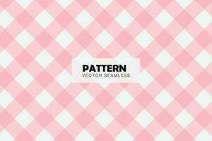 Pink diagonal gingham design seamless repeat pattern vector