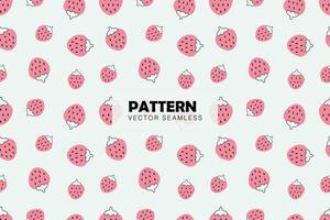 Pink strawberry cute shape seamless repeat pattern vector