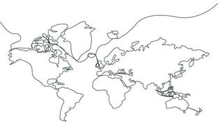 mundo mapa contorno estilo vector