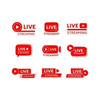 Live Stream Icon Badge Set vector
