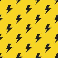 black lightning patternrepeating simple graphic lightning or lightning icon flat pattern seamless design on yellow background vector