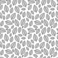 Black outline stylized leaf seamless pattern vector