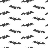 Halloween pattern with cute bats in the night sky for party decoration. Cute October white background. vector