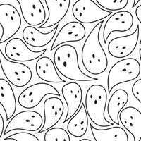 cute ghost cartoon delicate pattern on white background, simple pattern vector