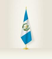 Guatemala flag on a flag stand. vector