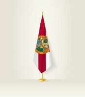 Florida flag on a flag stand. vector