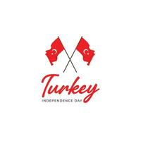 Happy turkey republic day design template vector