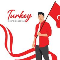 Happy turkey republic day design template vector