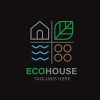 ecology nature house line icon vector