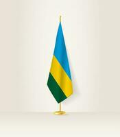Rwanda flag on a flag stand. vector