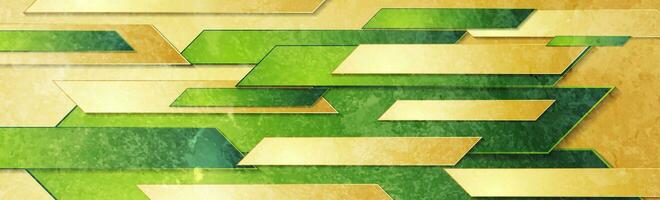 Green and yellow grunge geometric abstract banner design vector