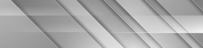 Silver grey abstract stripes technology banner vector