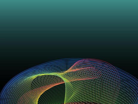 un vistoso resumen forma de onda en un negro antecedentes vector