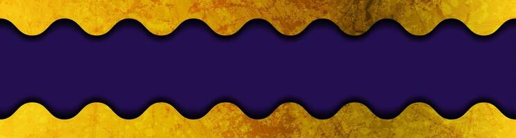 Contrast violet and golden grunge wavy pattern backdrop vector