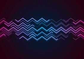 Futuristic technology background with neon lines vector