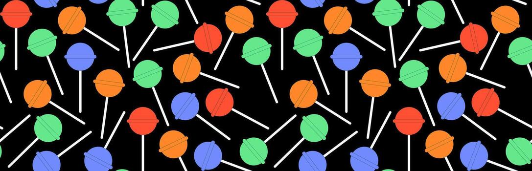 sin costura modelo de vistoso dulces. caramelo en un palo en retro estilo, retro lineal ilustración. vector antecedentes para cafetería, dulce tienda.