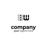 Symbol BW logo on white background, can be used for art companies, sports, etc vector