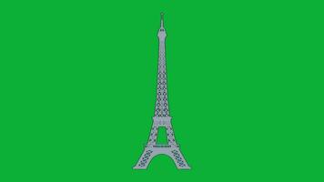le Eiffel la tour sur vert filtrer, témoin des siècles de Parisien histoire video