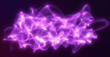 Abstract purple energy waves from futuristic hi-tech mesh particles glowing background photo