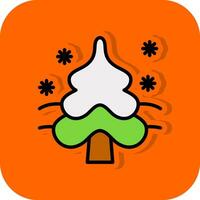 Snow-covered tree Vector Icon Design