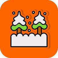 Snowy forest Vector Icon Design