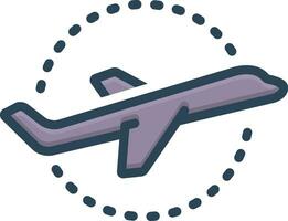 color icon for plane vector