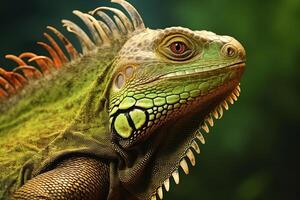 Cute Iguana in nature wide life animals. AI Generated. photo