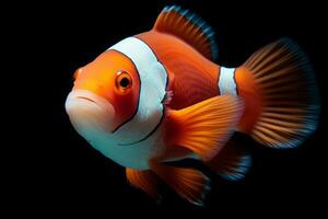 linda pez payaso en naturaleza amplio vida animales ai generado. foto