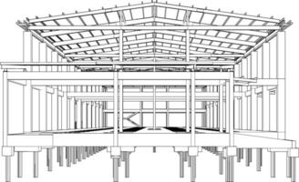 3D illustration of building structure vector