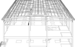 3D illustration of building structure vector