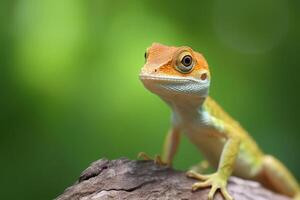 Cute Anole in nature wide life animals. AI Generated. photo