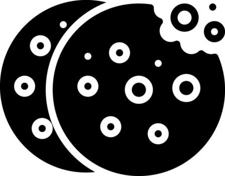 solid icon for cookie vector