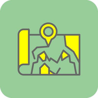 Snowy mountainscape Vector Icon Design