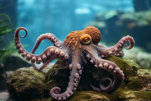 Octopus in nature wide life animals. AI Generated. photo