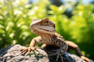 Lizards in nature wide life animals. AI Generated. photo