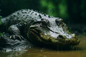 Crocodiles in nature wide life animals. AI Generated. photo