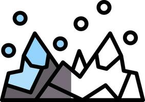 Snow-covered mountain Vector Icon Design