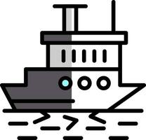 Icebreaker ship in action Vector Icon Design