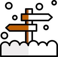 Snow-dusted signpost Vector Icon Design